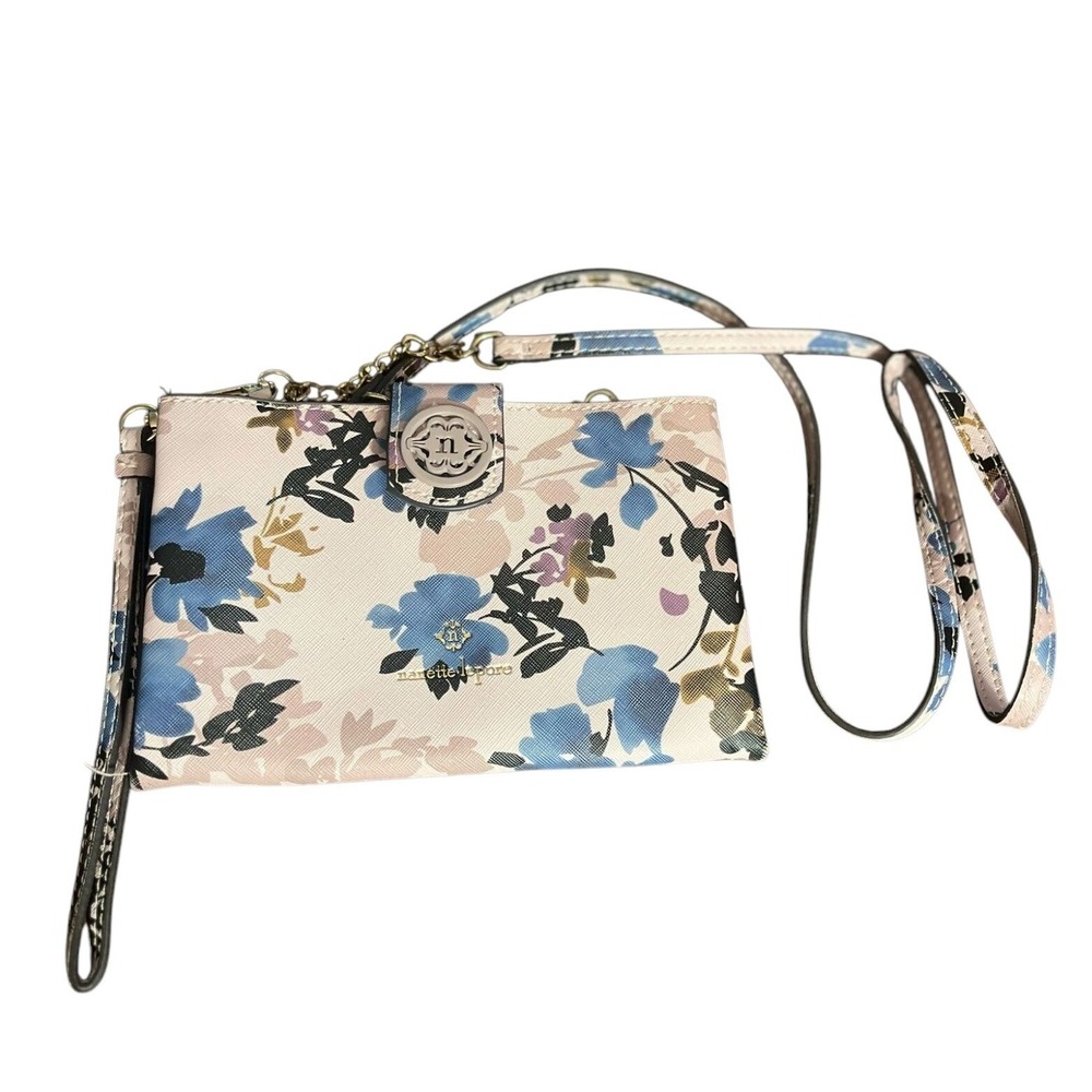 Nanette Lepore Floral Wallet Crossbody Chain Strap Clutch Bag